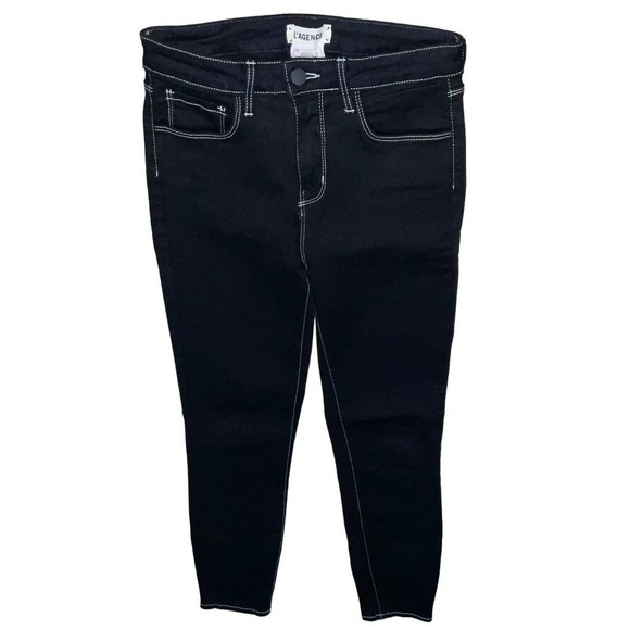 L'Agence Mid-Rise Skinny Leg Jeans Black Sz. XS / 25 - Picture 13 of 14